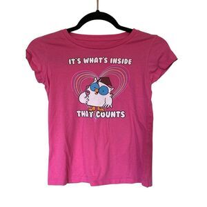 Girls Tootsie Roll Pink Short Sleeved Graphic Tee with Wonder Nation Jean Shorts
